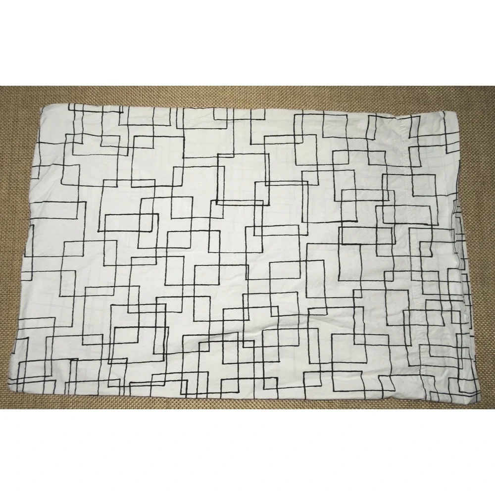 MARIMEKKO SudenKorento Sheet Set FULL 4pc Geometric Modernist Black White Cotton
